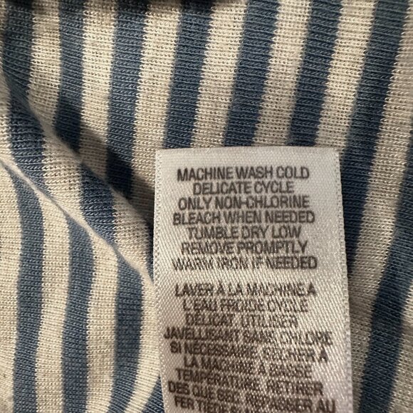 Splendid Striped Top Womens Size Small Boat Neck Blue Grey Stripes Short Sleeve - Picture 6 of 6